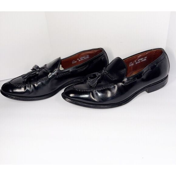 Allen Edmonds Black Leather Pembrooke Loafer Tassel Classic Dress Shoes 11 D - Picture 6 of 16